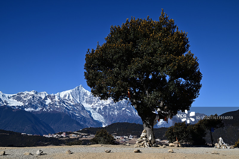 云南香格里拉梅里雪山图片素材