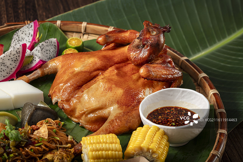 海南烧鸡簸箕饭图片素材