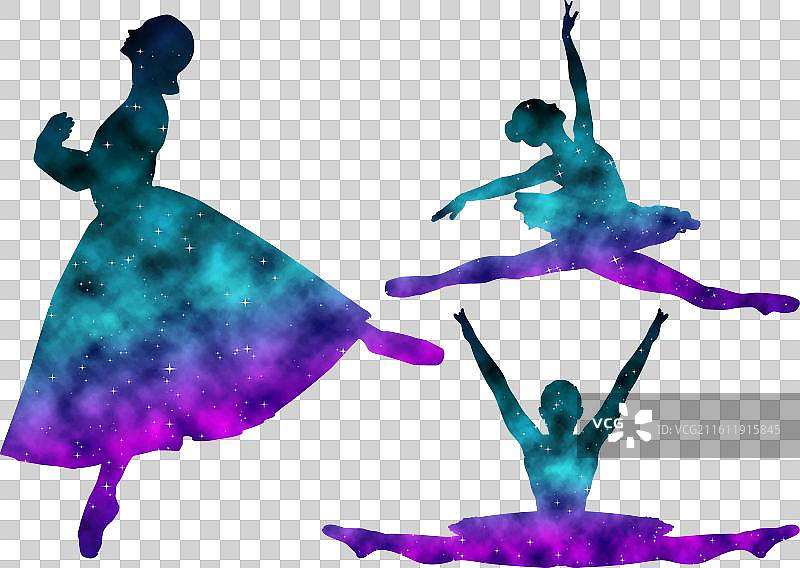 水彩剪影女士芭蕾舞艺术图片素材
