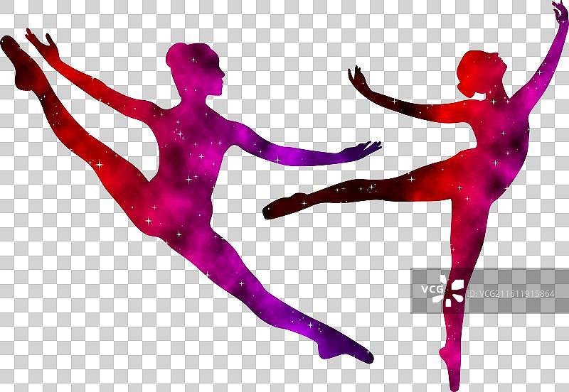水彩剪影女性芭蕾舞艺术图片素材