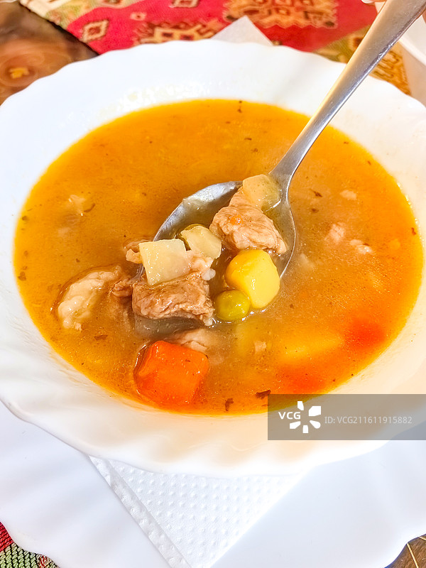 牛肉汤西餐美食特写图片素材