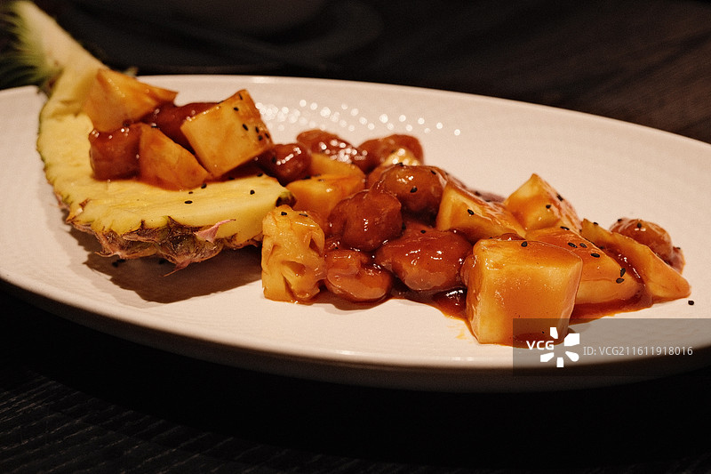 菠萝咕噜肉图片素材