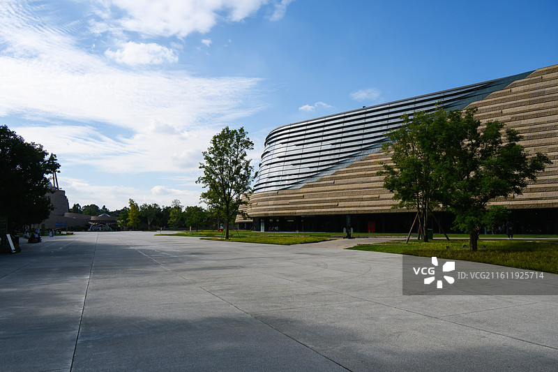广汉三星堆建筑广场空地面背景图片素材