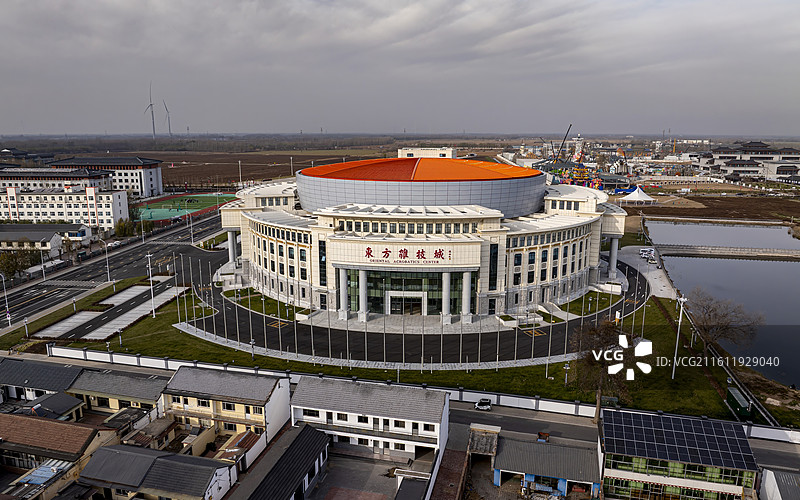 河北省沧州市吴桥县吴桥杂技大世界航拍图片素材