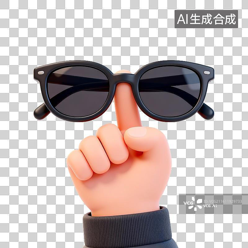 【AI数字艺术】手持墨镜的手部特写图片素材