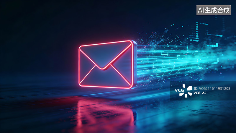 【AI数字艺术】抽象概念电子邮件，邮箱信件图片素材