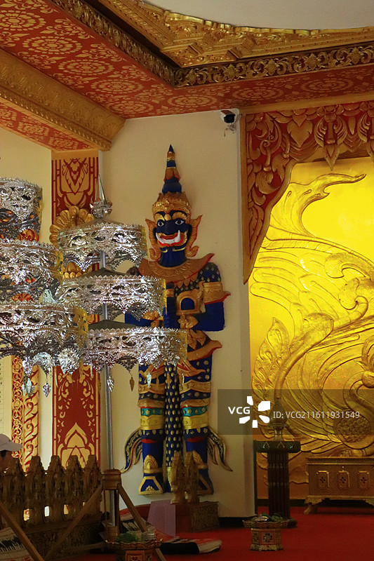 西双版纳曼听公园傣王行宫内部建筑图片素材