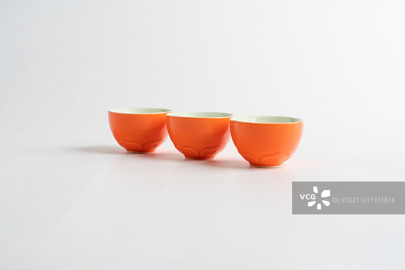 橙色茶壶茶杯图片素材