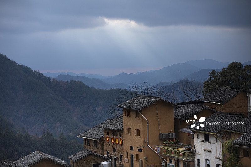 初冬阳产土楼图片素材