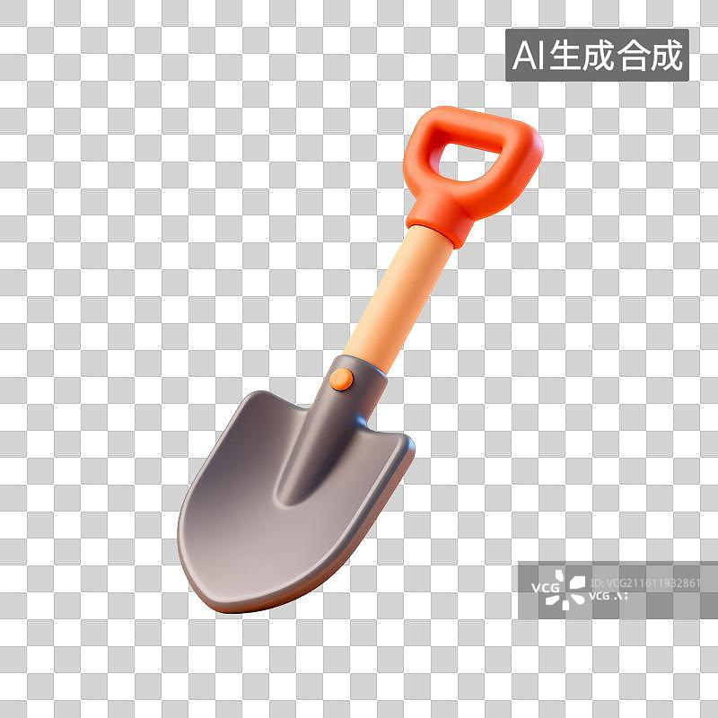 【AI数字艺术】小铲子 3月植树节免抠元素插画图片素材