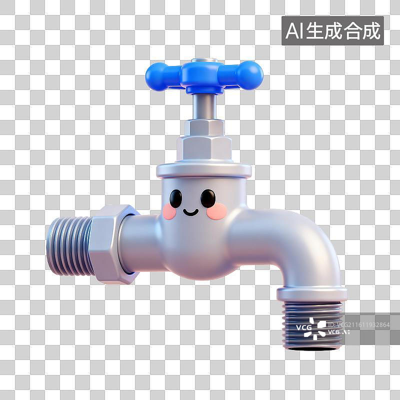 【AI数字艺术】水管 水龙头管 3月植树节免抠元素插画图片素材