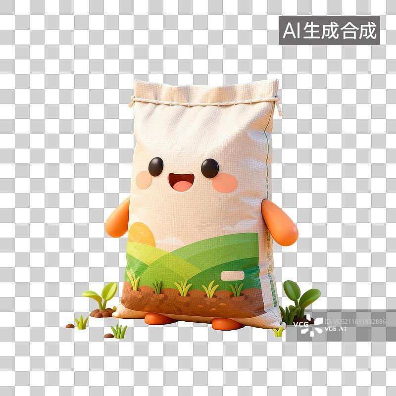 【AI数字艺术】一袋化肥 3月植树节免抠元素插画图片素材