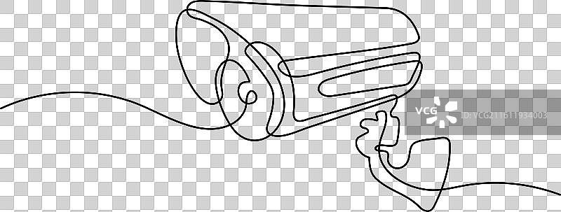 监控画面的连续线条画图片素材