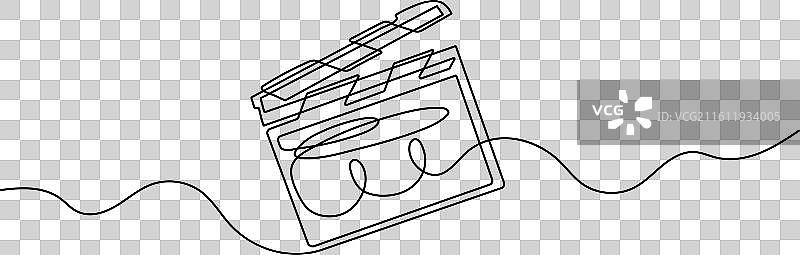 电影情节图板的单线连续画图片素材