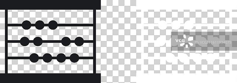 白色背景上的算盘图标集图片素材