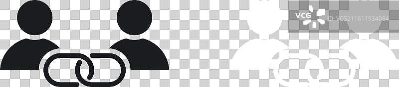 白色背景上的联盟链接图标集图片素材