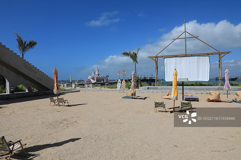 泉州橘若行馆崇武古渡码头沙滩电影院图片素材