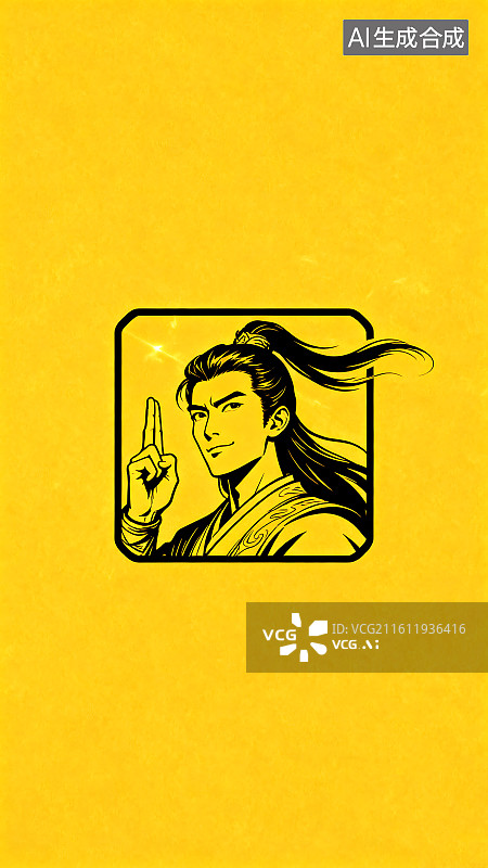 【AI数字艺术】古装男人武侠动漫风局部壁纸图片素材