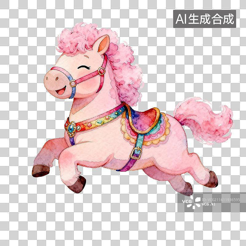 【AI数字艺术】粉毛小马甜美风装饰背景场景图片素材