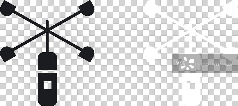 白色背景上的风速计图标集图片素材