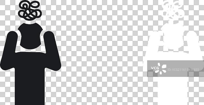 焦虑图标集，白色背景图片素材