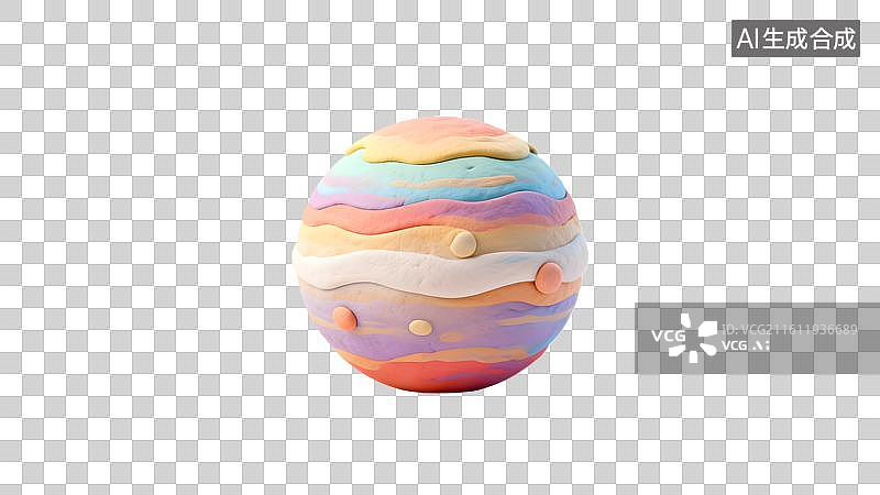 【AI数字艺术】卡通粘土风格的星球图片素材