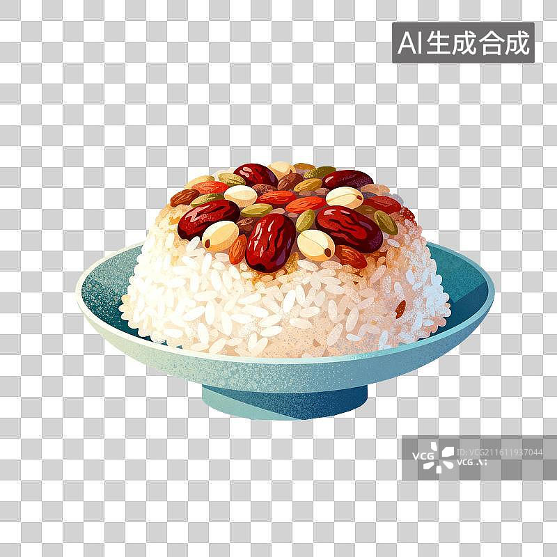 【AI数字艺术】八宝饭美食插画图片素材