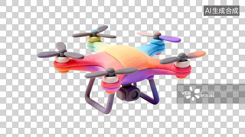 【AI数字艺术】无人机 带摄像头的无人机 粘土风格的科技未来无人机 科技无人机图片素材