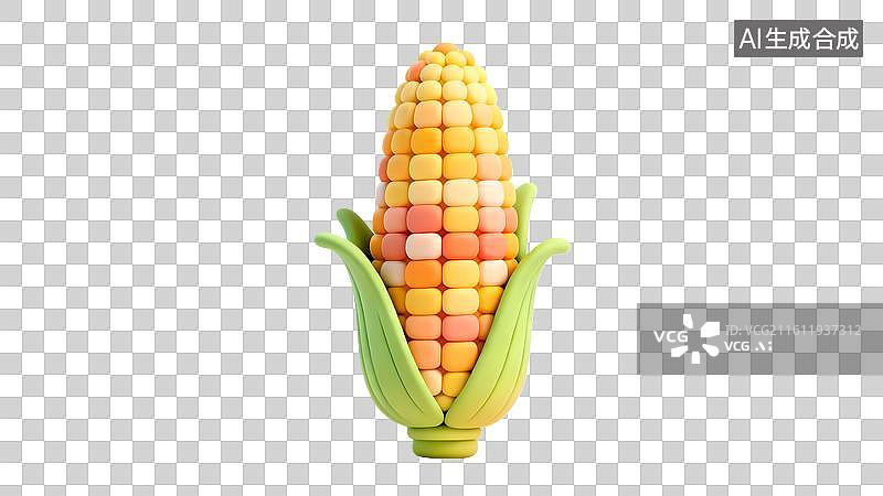 【AI数字艺术】卡通粘土风格的玉米图片素材