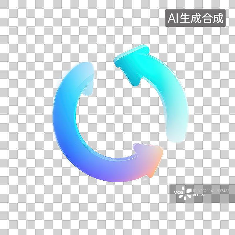 【AI数字艺术】蓝色能量云雾形态的发光气体图标图片素材