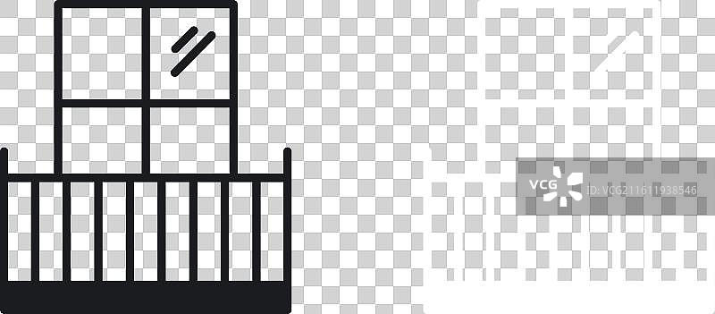 白色背景上的阳台图标集图片素材