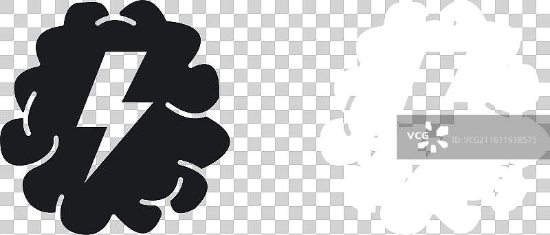 白色背景上的头脑风暴图标集图片素材