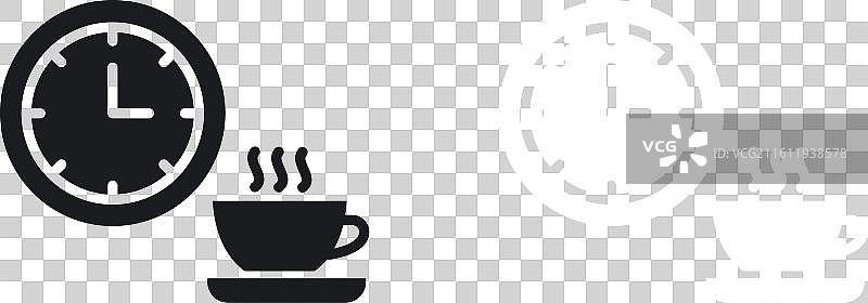 白色背景上的休息图标2件套图片素材