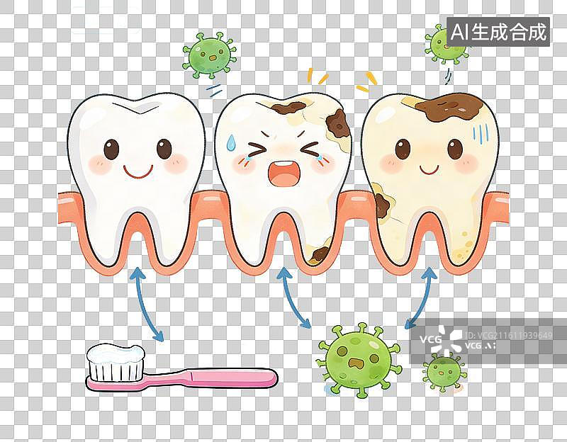 【AI数字艺术】口腔健康防护主题 插画图片素材