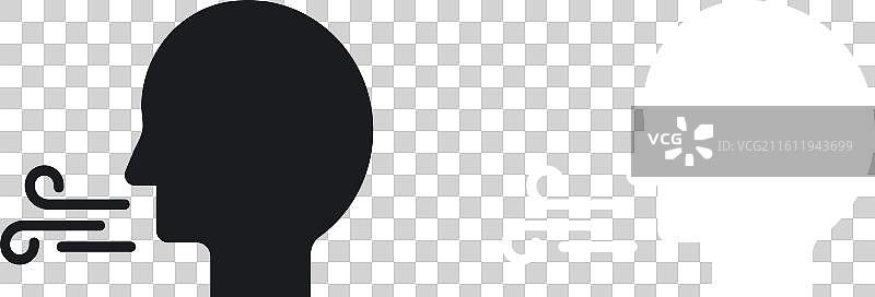 白色背景上的呼吸图标集图片素材