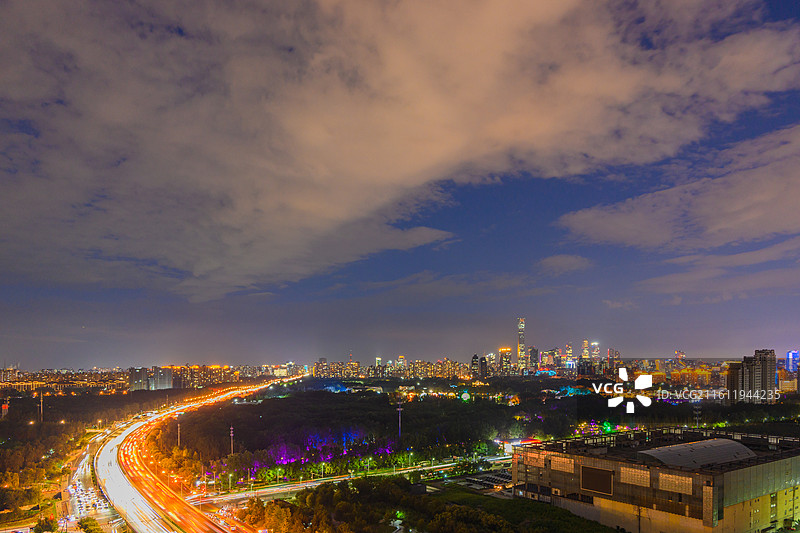 北京城市夜景全景图片素材
