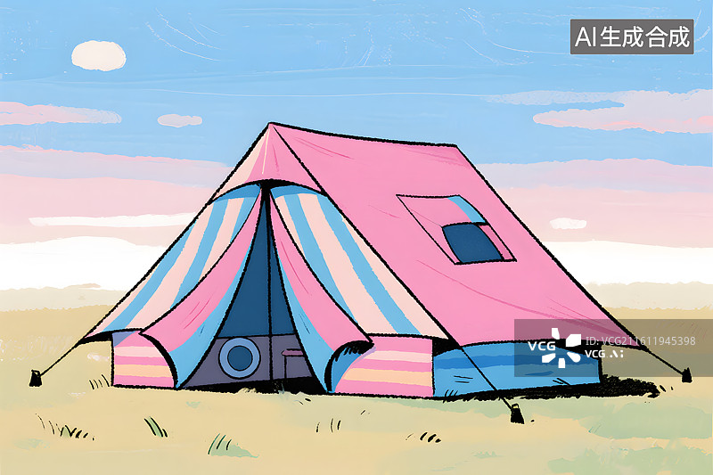 【AI数字艺术】户外露营场景插画图片素材