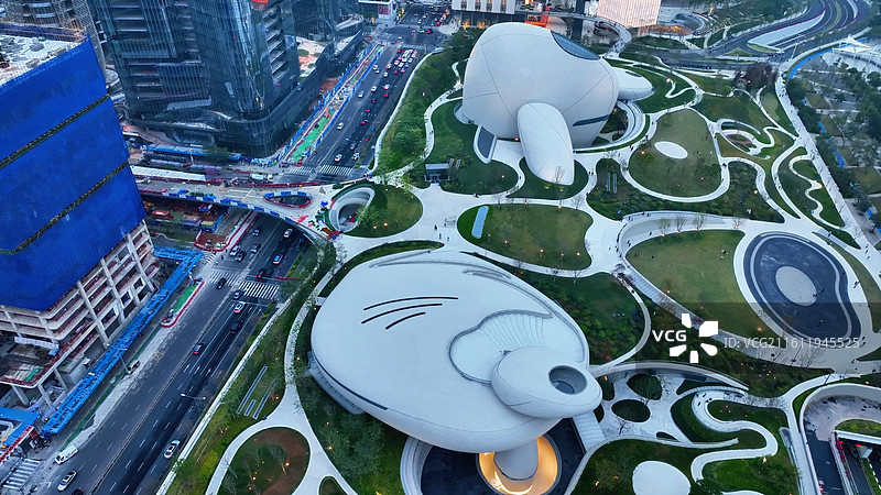 深圳湾文化广场航拍图片素材
