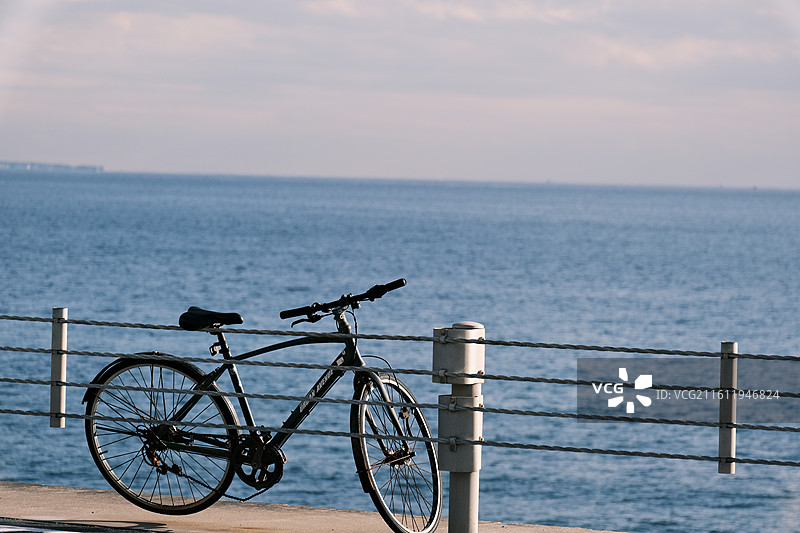 海边的自行车图片素材