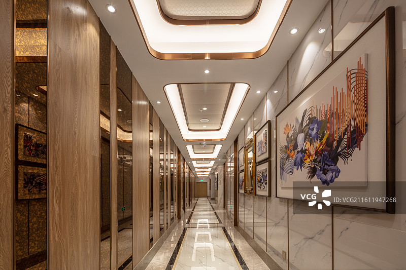 高端酒店公共空间走廊与大堂区域设计图片素材