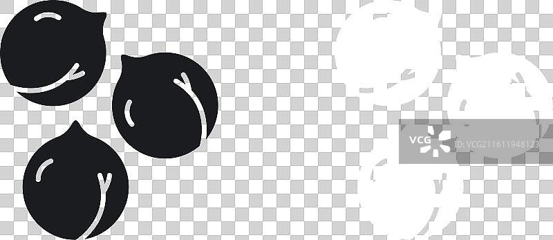 白色背景上的鹰嘴豆鹰嘴豆泥图标集图片素材