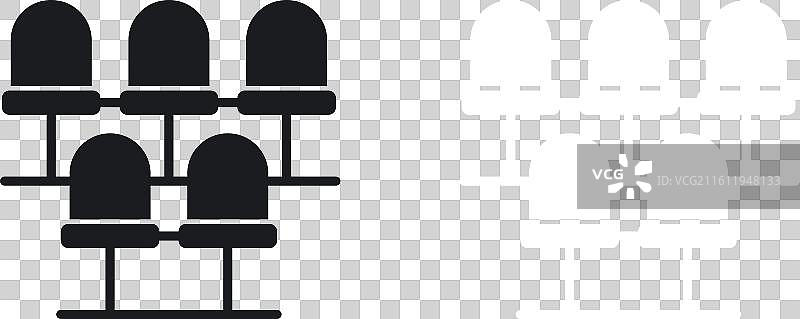 白色背景上的电影院座位图标集图片素材