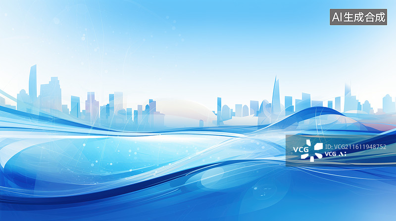 【AI数字艺术】城市科技线条概念图片素材