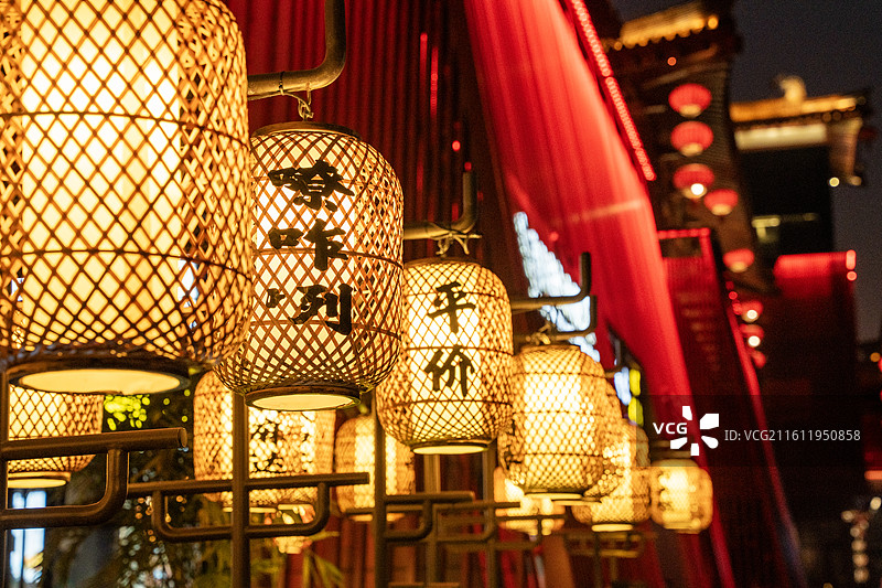 西安大唐不夜城夜景图片素材