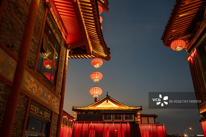 西安大唐不夜城夜景图片素材