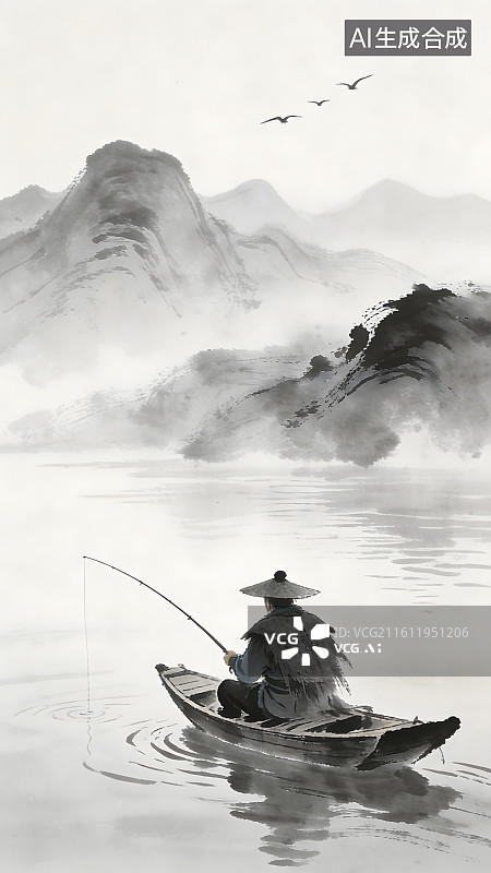 【AI数字艺术】古风武侠水墨壁纸图片素材