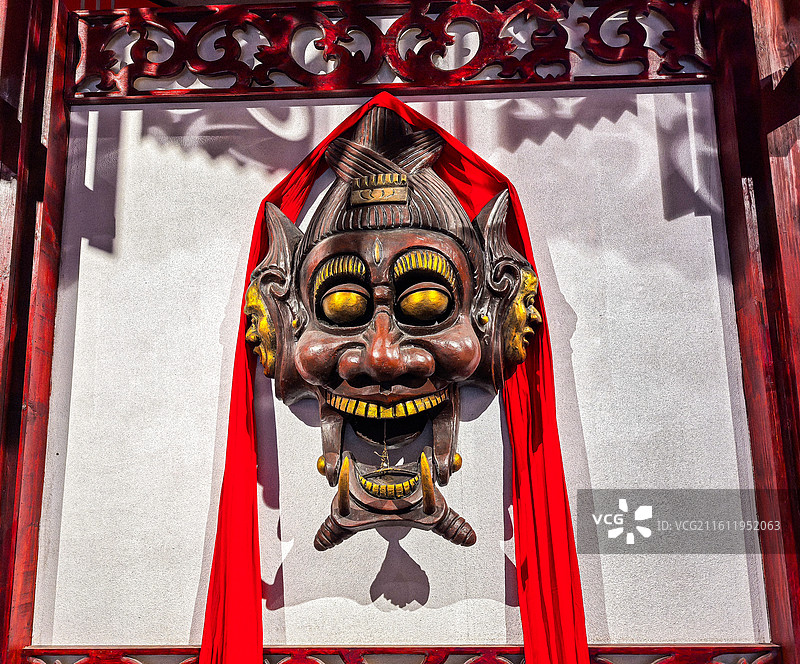道真中华仡佬文化博物馆藏品 ，贵州仡佬族傩文化藏品，傩面具，傩文化剪纸，傩文化雕版图片素材
