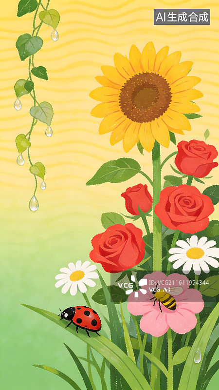 【AI数字艺术】多巴胺涂鸦创意插画壁纸图片素材