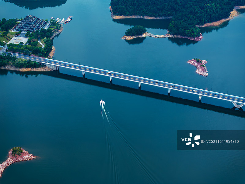 航拍千岛湖大桥图片素材