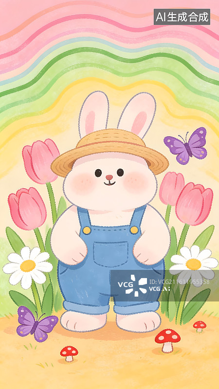 【AI数字艺术】多巴胺涂鸦创意插画壁纸图片素材